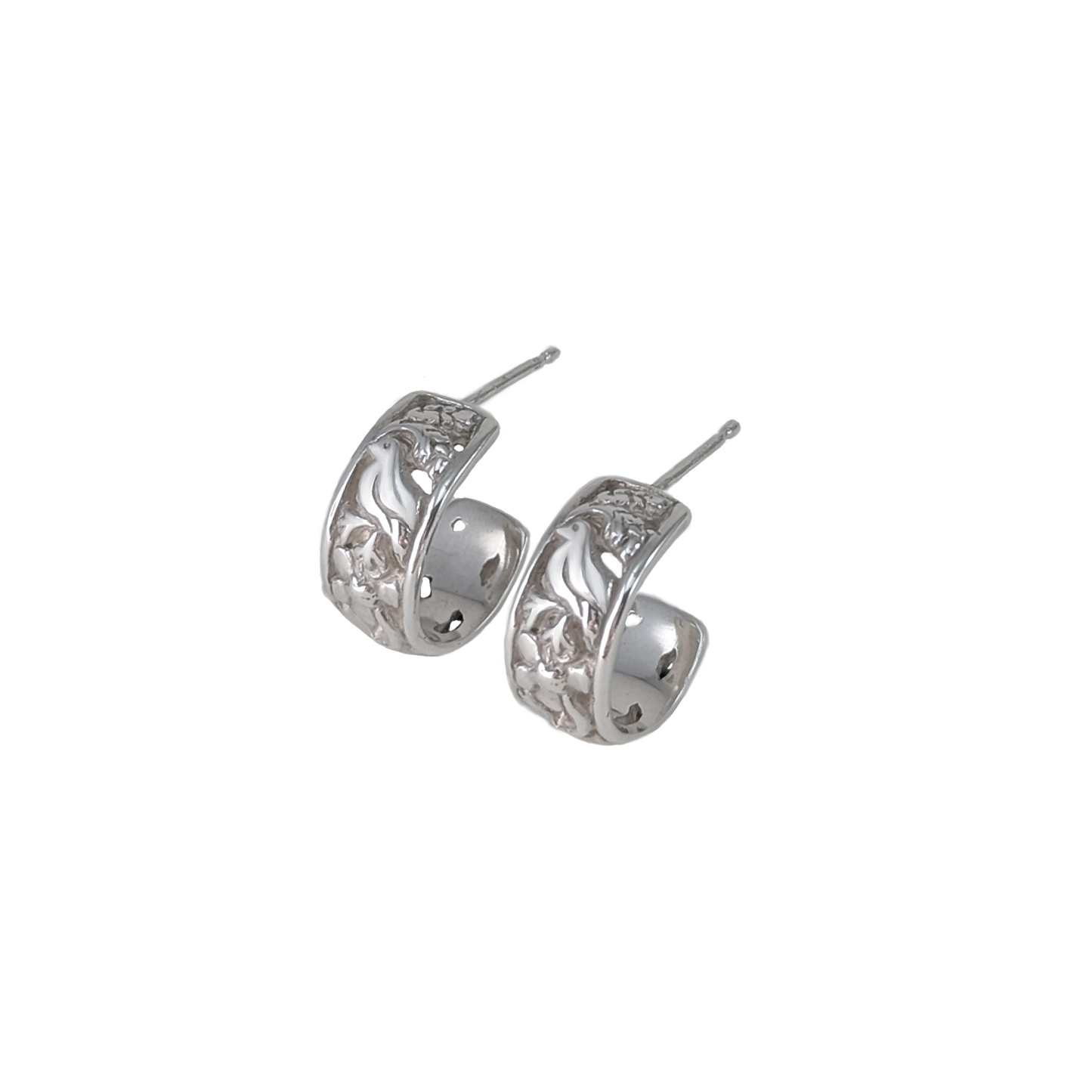 Little Bird Hoop Stud Earrings