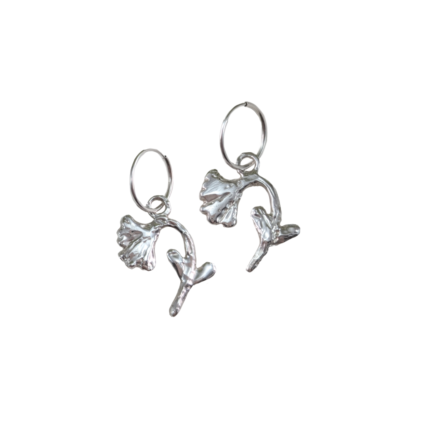 Flower Dangle Hoop Earrings