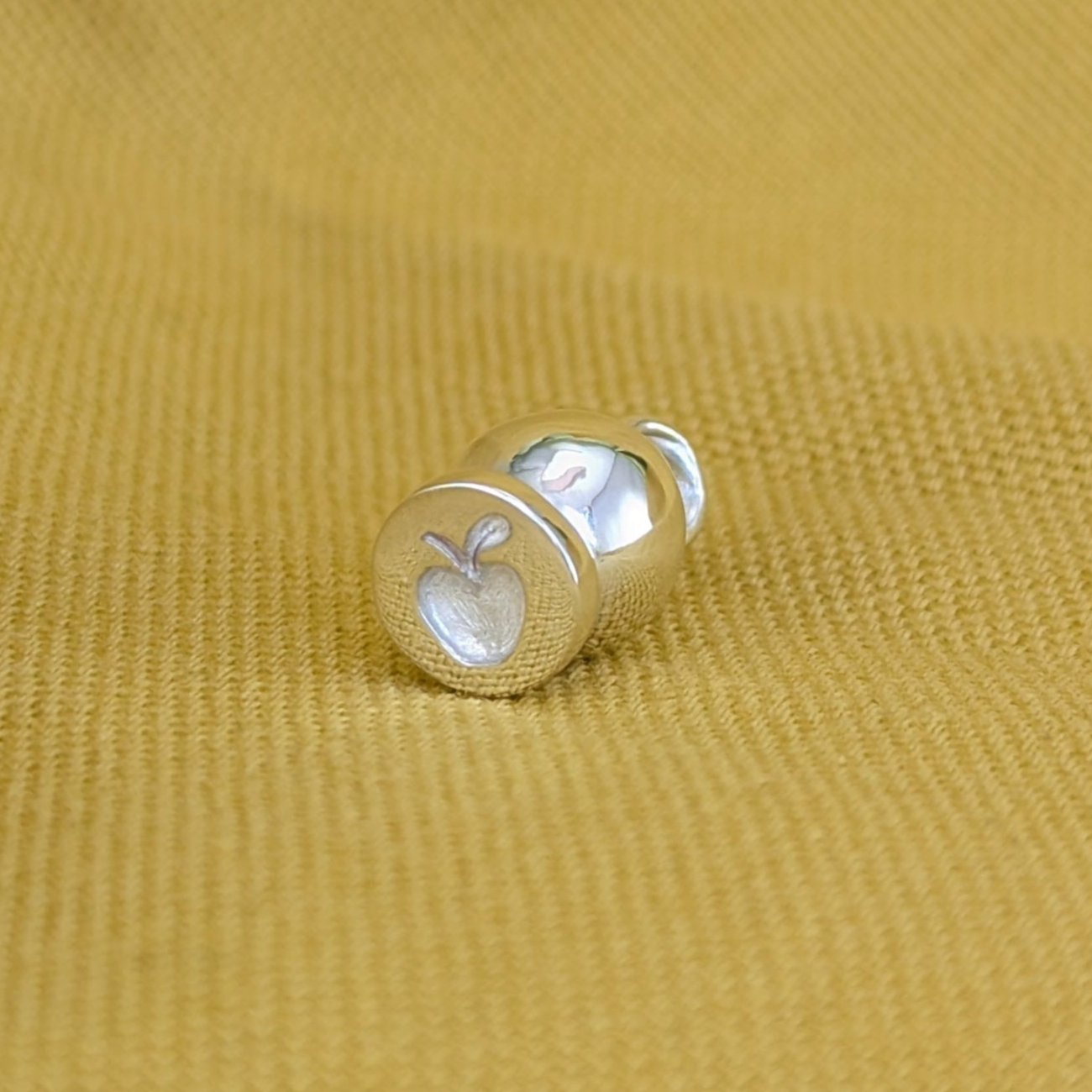 Pendant Only - Juicy Apple Silver Wax Stamp