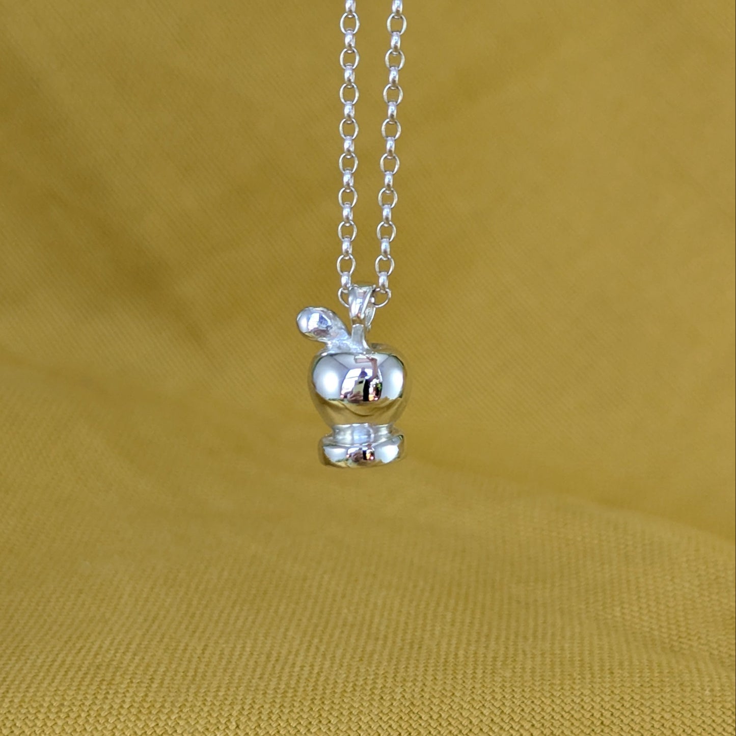 Juicy Apple Wax Stamp Silver Pendant - Necklace Set