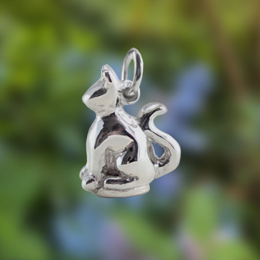 Pendant Only - Cat Silver Wax Stamp