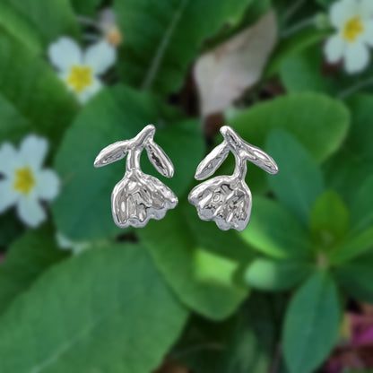 Textured Flower Stud Statement Earrings
