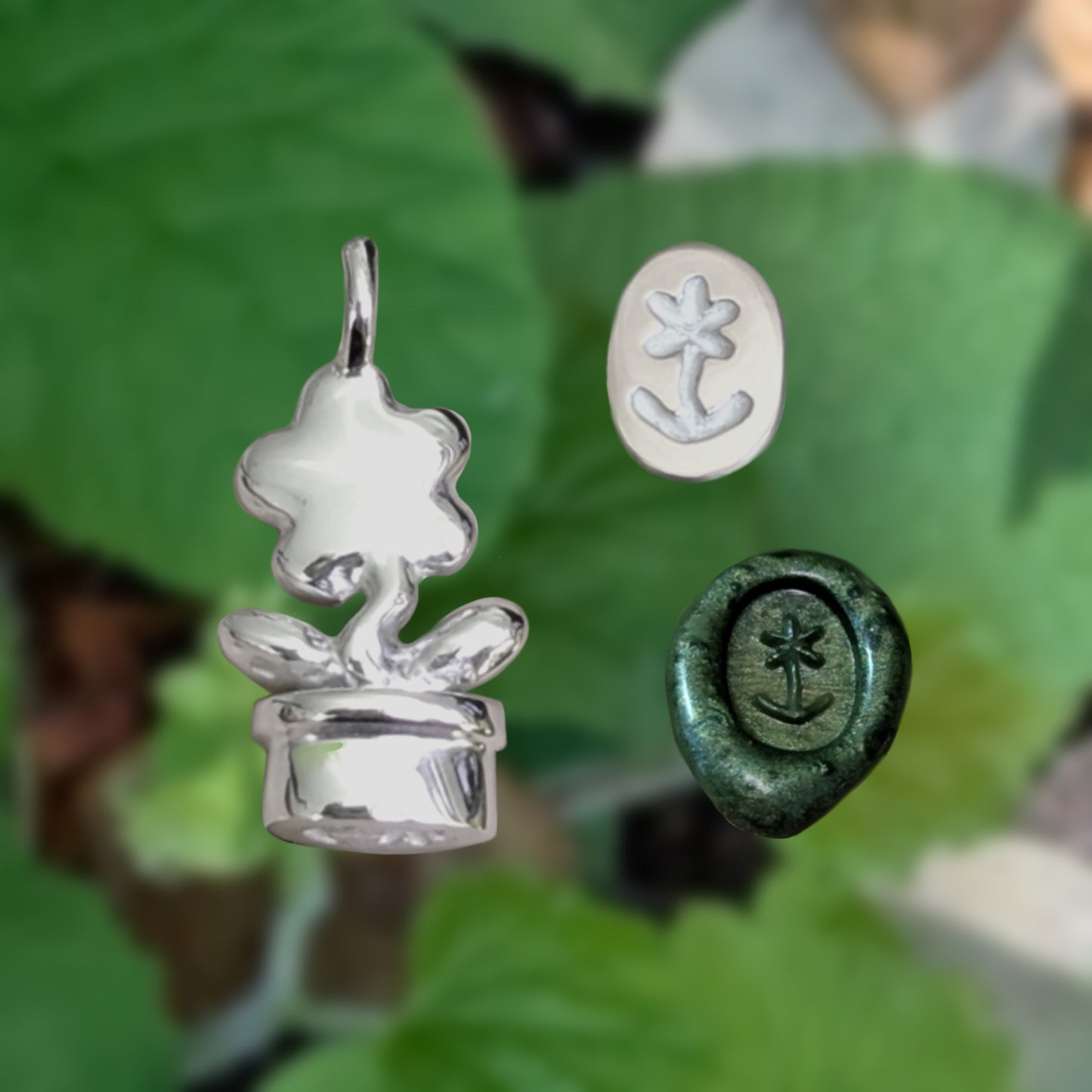 Flower Pot Wax Stamp - Necklace Set