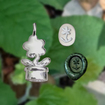 Flower Pot Wax Stamp - Necklace Set