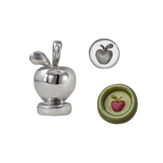 Juicy Apple Wax Stamp Silver Pendant - Necklace Set