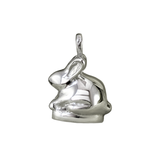 Pendant Only - Bunny Silver Wax Stamp
