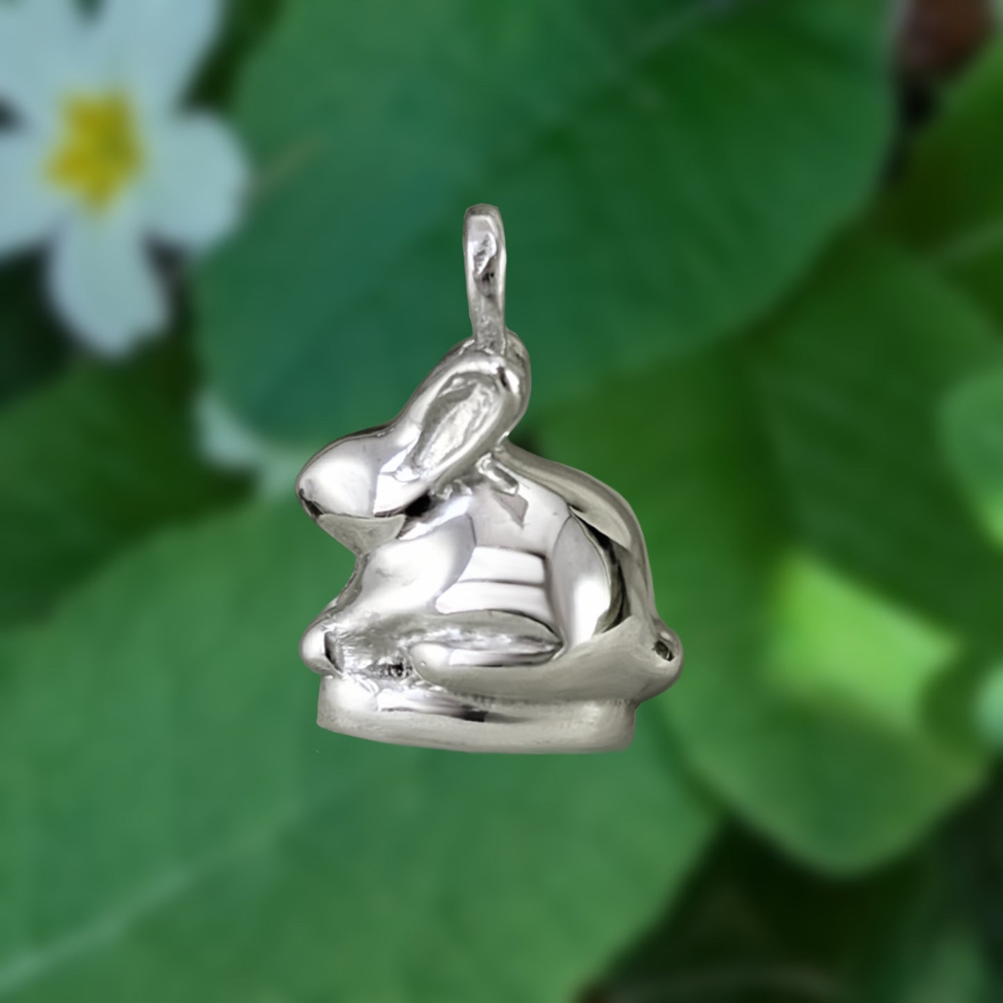 Pendant Only - Bunny Silver Wax Stamp