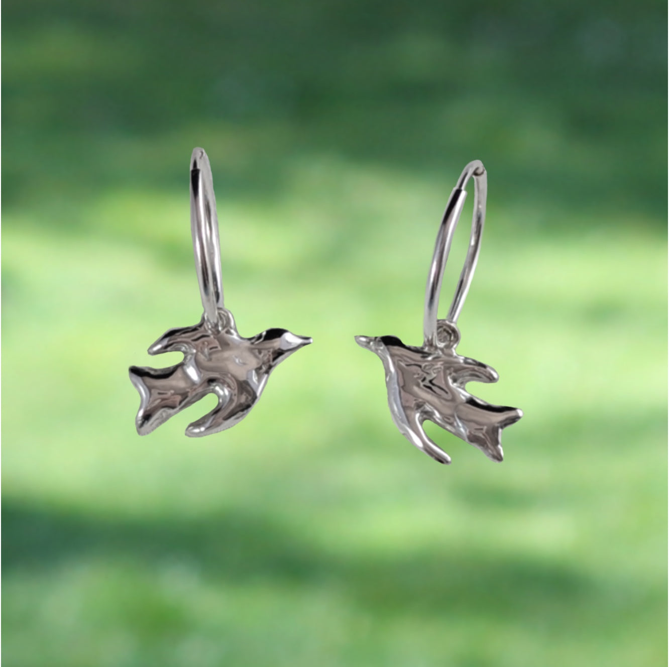 Flying Bird Hoop Earrings - Ready To Ship