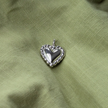 Sterling silver Cornish pasty heart pendant 