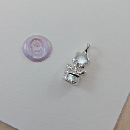 Pendant Only - Flower Pot Wax Stamp