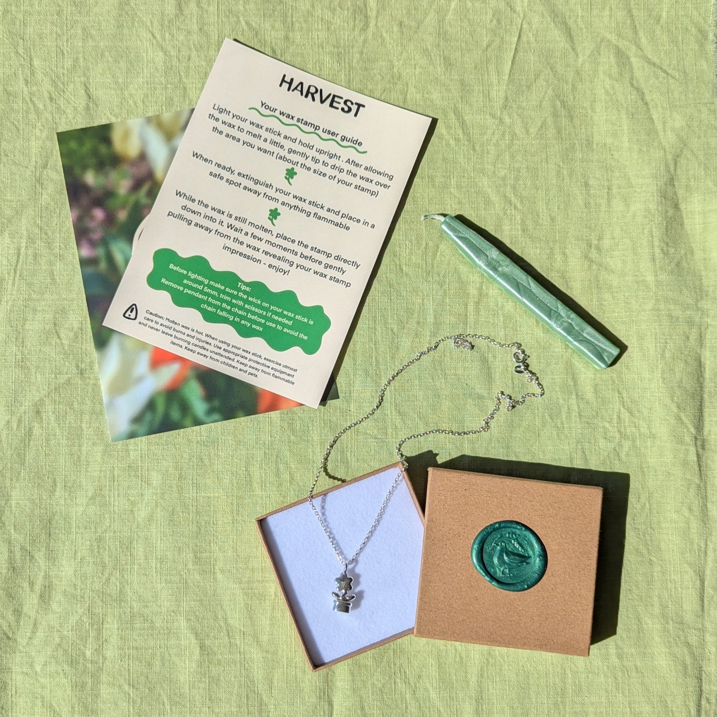 Flower Pot Wax Stamp - Necklace Set