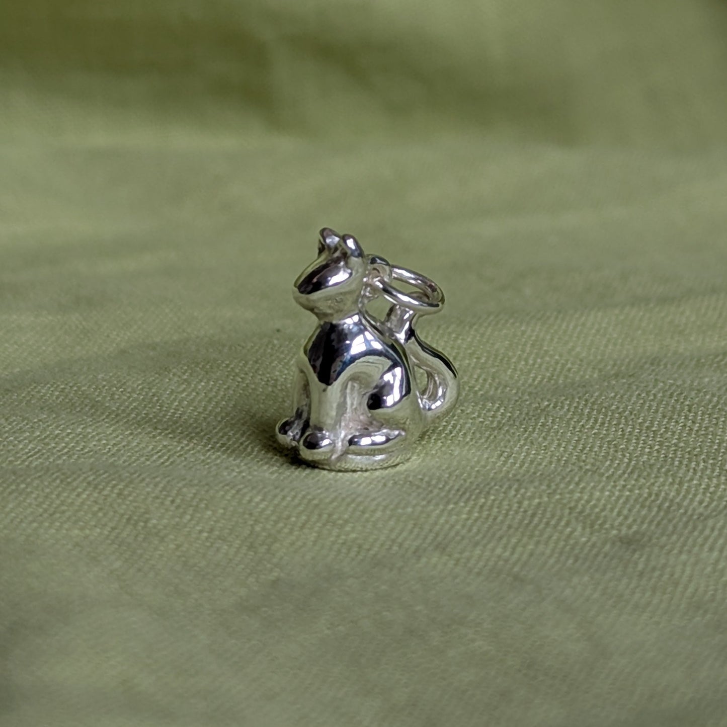 Pendant Only - Cat Silver Wax Stamp