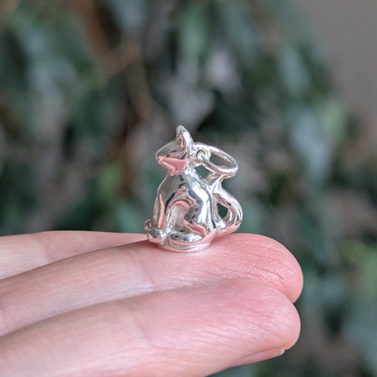 Pendant Only - Cat Silver Wax Stamp