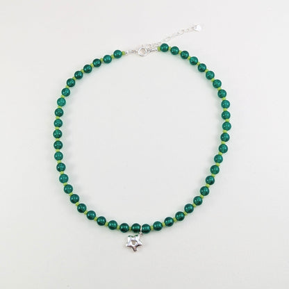 Beaded silver charm necklaces