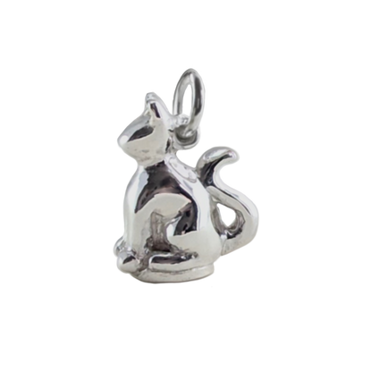 Pendant Only - Cat Silver Wax Stamp