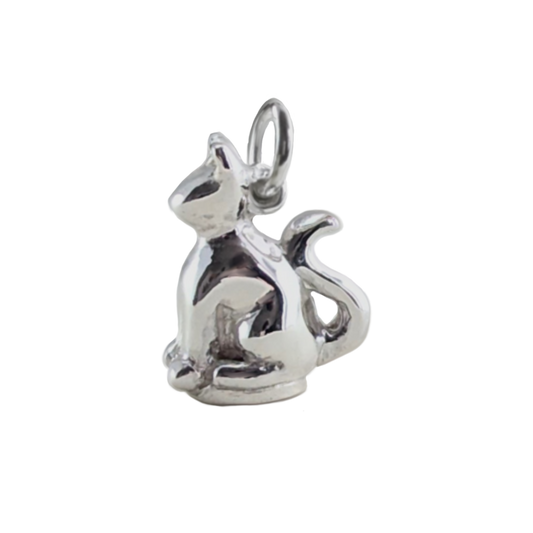 Pendant Only - Cat Silver Wax Stamp