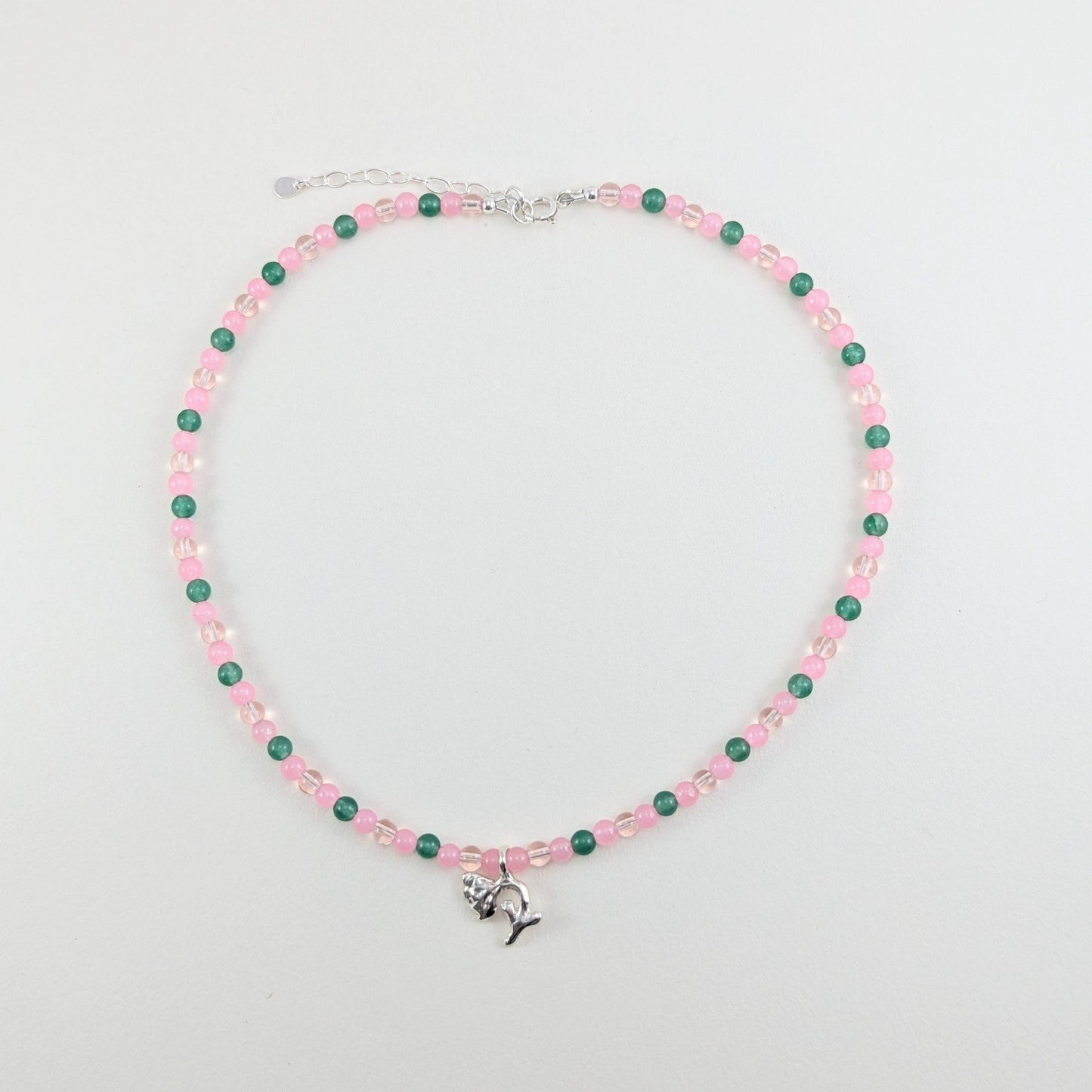 Beaded silver charm necklaces