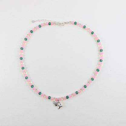 Beaded silver charm necklaces