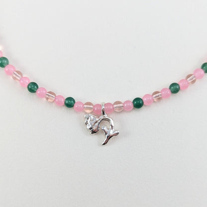 Beaded silver charm necklaces